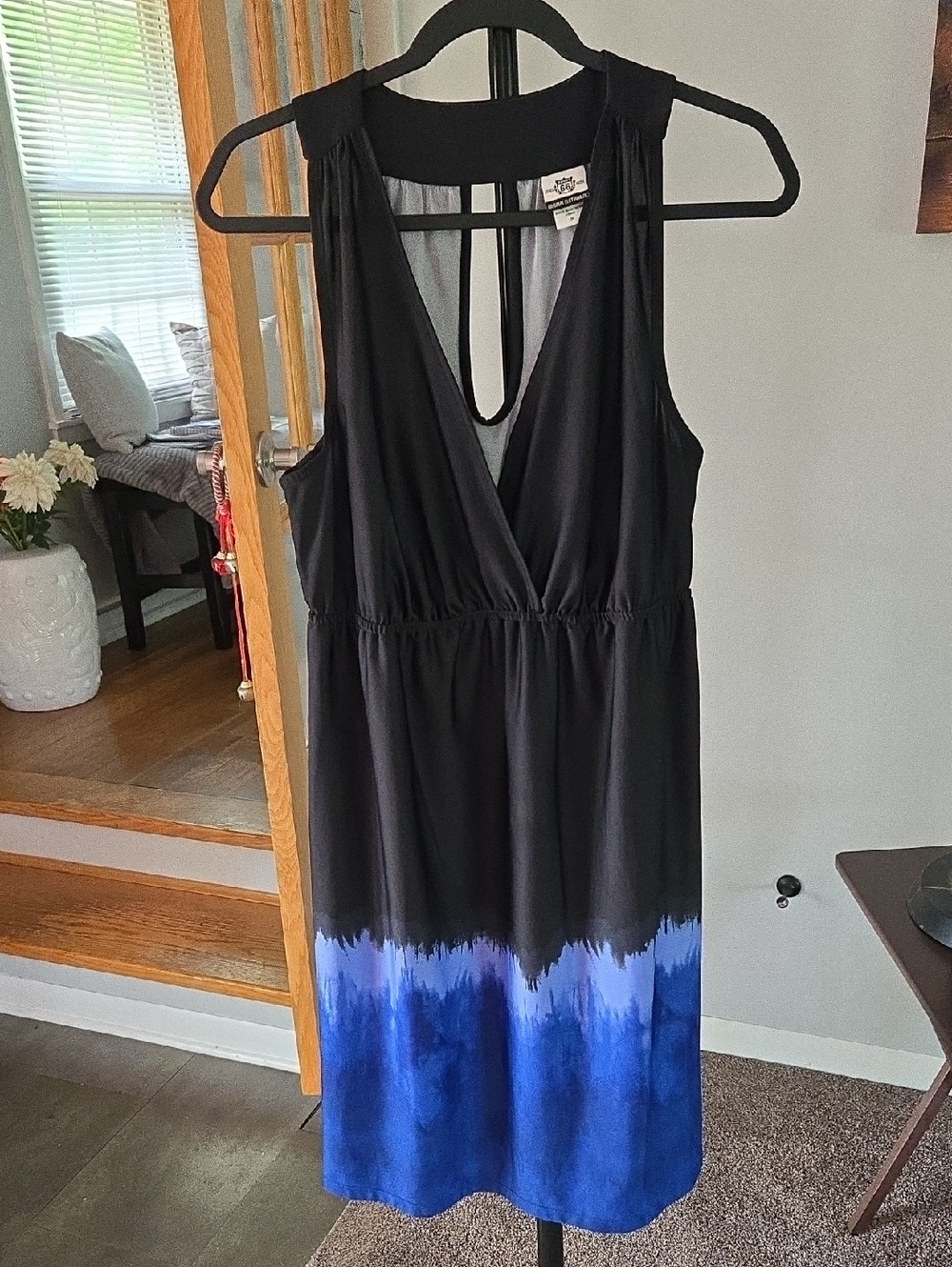 Route 66 Sleeveless Black to Blue Ombre V-Neck Dress 💙 Size 1X